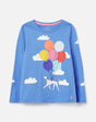 Bessie Long Sleeve Screenprint T-Shirt Blue Dalmatian | Joules - Jenni Kidz