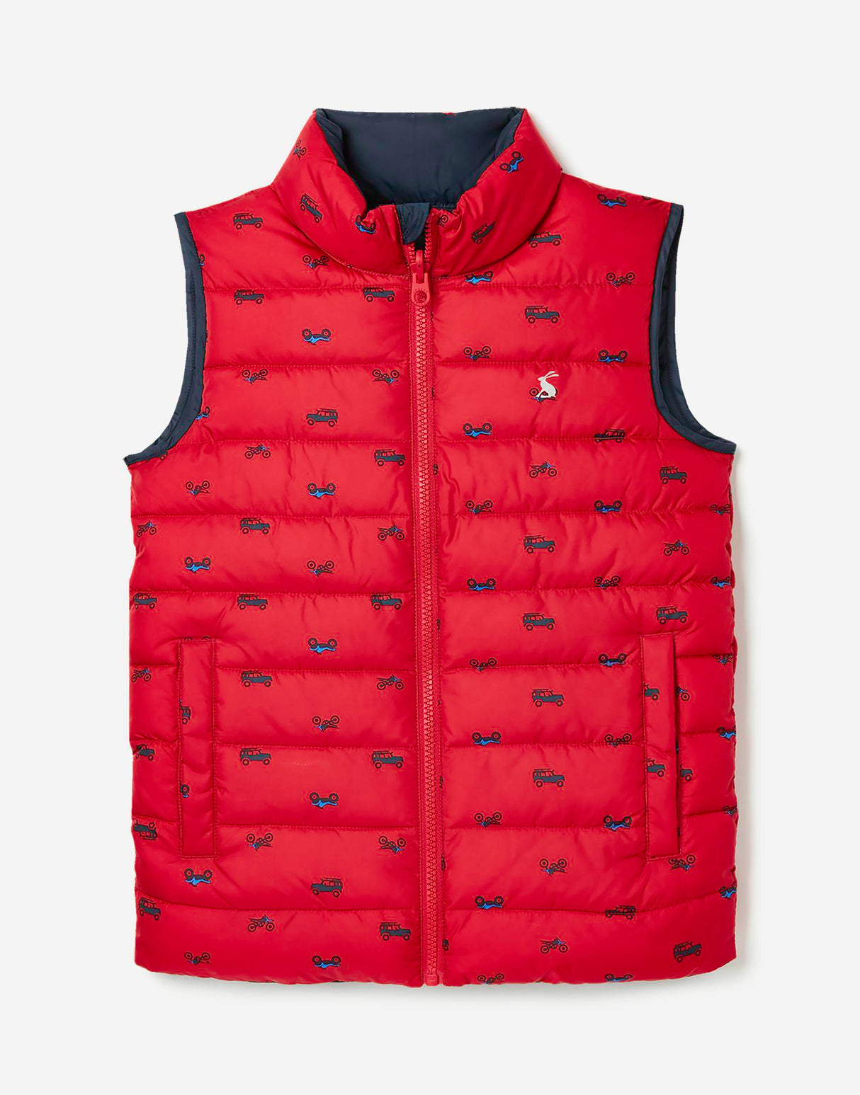 Boys Flip It Reversible Printed Gilet | Joules - Jenni Kidz