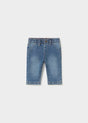 Mayoral newborn baby boy jeans in blue denim with soft stretch cotton-blend fabric.