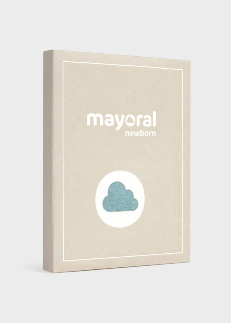 Mayoral newborn gift box in beige with a cloud logo