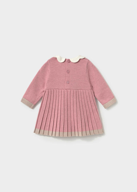Mayoral newborn girl knit dress in Cipria, sizes 2-18M – product view 2