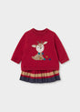Mayoral newborn girl skirt and sweater set in Red, sizes 4-18M – product view 1