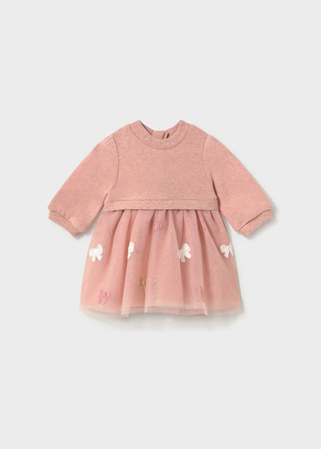 Mayoral newborn girl tulle dress in Nude Vigore, sizes 4-18M – product view 2
