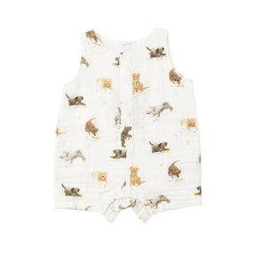Shortie Romper - Watercolor Puppies | Angel Dear - Jenni Kidz