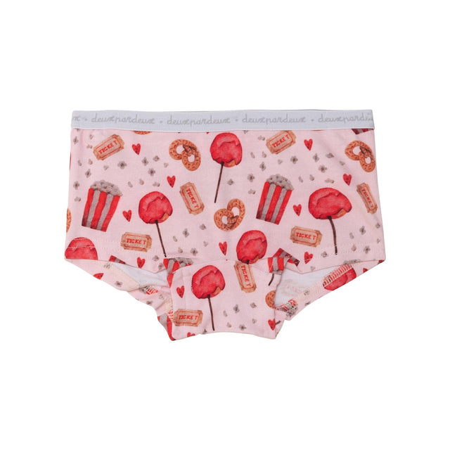 Printed Boyshort Pantie Light Pink Popcorn & Lollipop-0