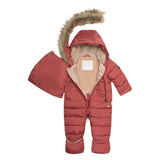 One Piece Baby Cars Seat Snowsuit Slate Rose-2