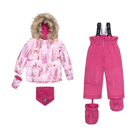 Two Piece Baby Snowsuit Fuchsia With Snowy Forest Print-0