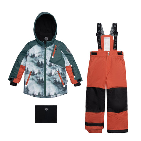 Two Piece Snowsuit Rooibos Tea With Forest Print-0