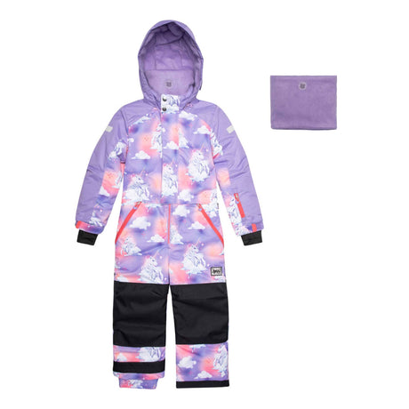 One Piece Lavender Snowsuit With Unicorns In The Cloud Print-0