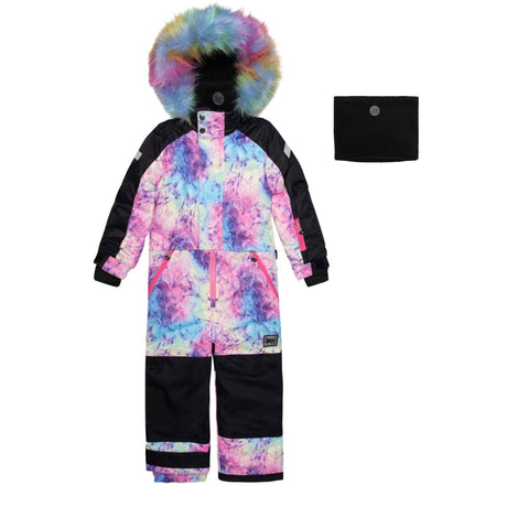 One Piece Snowsuit With Frosted Rainbow Print-0
