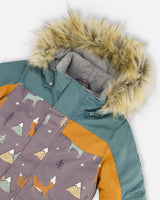 Two Piece Snowsuit Glazed Ginger With Fox Print-3