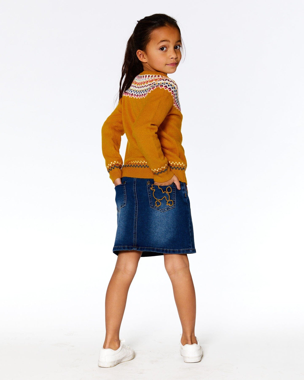 Denim Skirt With Embroidery-2