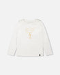 Long Sleeve Top With Frills Off White-0