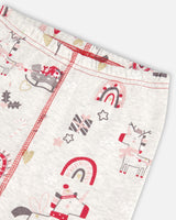 Organic Cotton Long Sleeve Two Piece Pajama Set Oatmeal Mix Christmas Unicorn Print-5