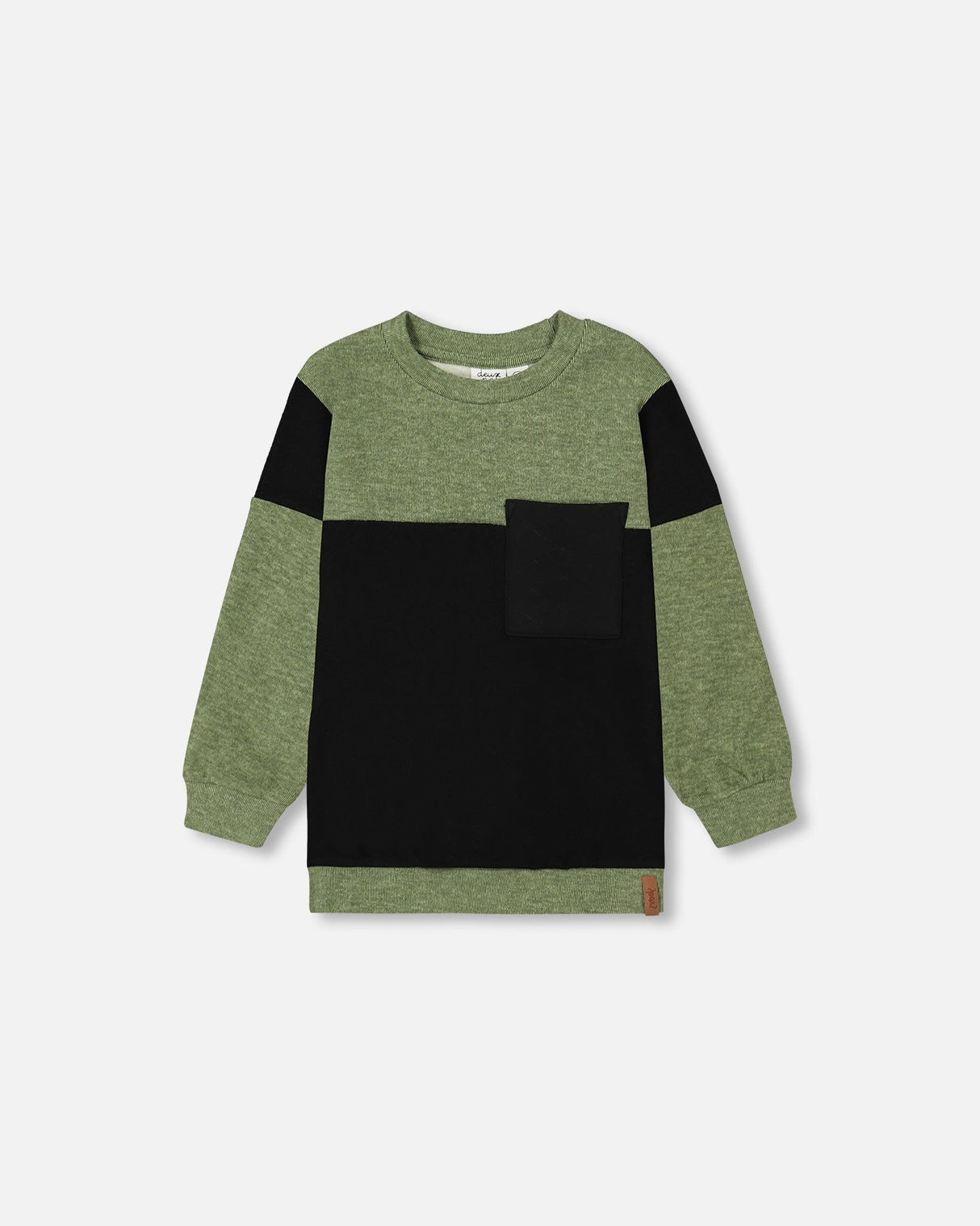 Super Soft Brushed Rib Top Black And Ivy Green-0