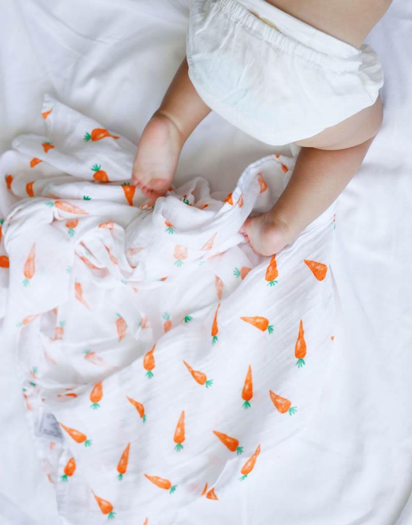 ORGANIC SWADDLE SET - FIRST FOODS (Avocado + Carrot)-7