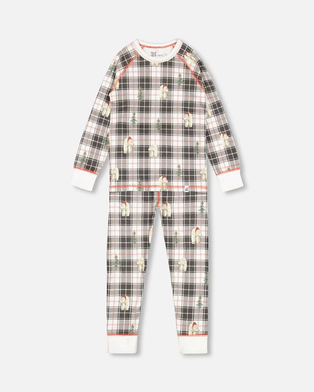 Organic Cotton Kids Christmas Family Two Piece Printed Polar Bear Boys Pajama Set | Deux par Deux | Jenni Kidz